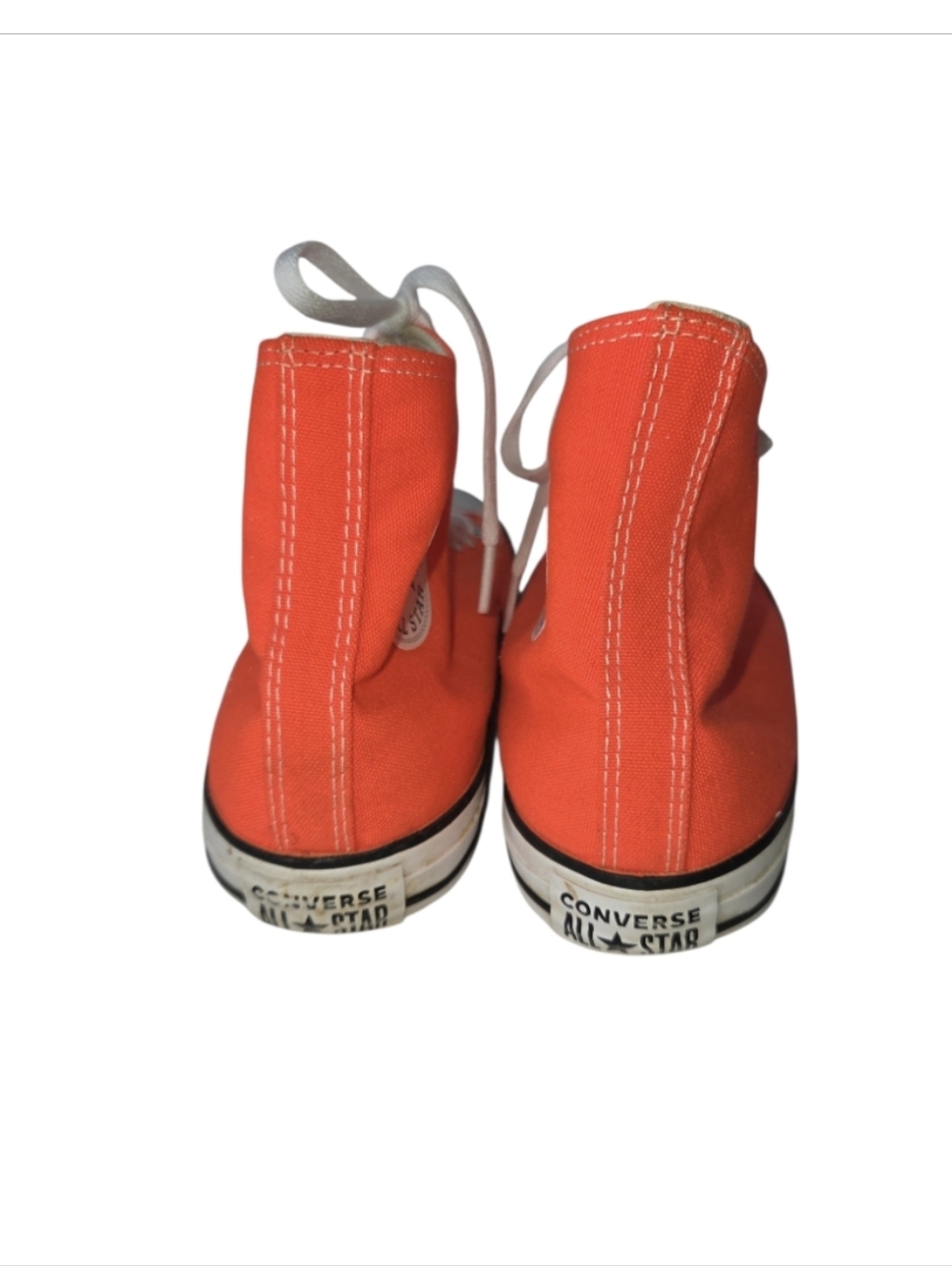 Converse Chuck Taylor All Star Orange High Top Sneakers Mens 9 Womens 11 - Picture 4 of 11